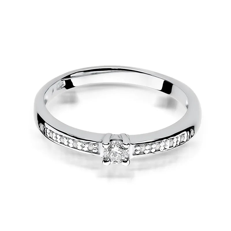 Goldring mit 0,08 ct und 0,05 ct Diamanten