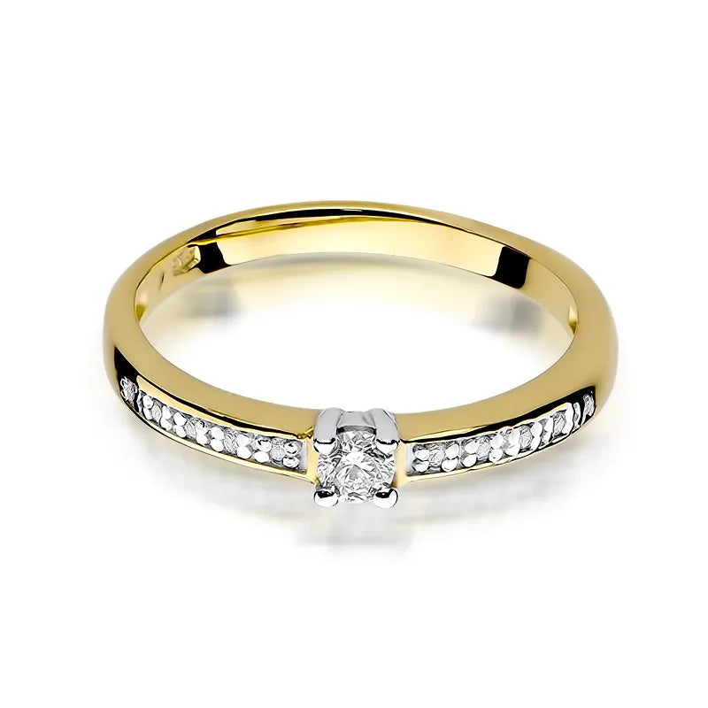 Gold Ring with 0.08ct and 0.05ct Diamonds