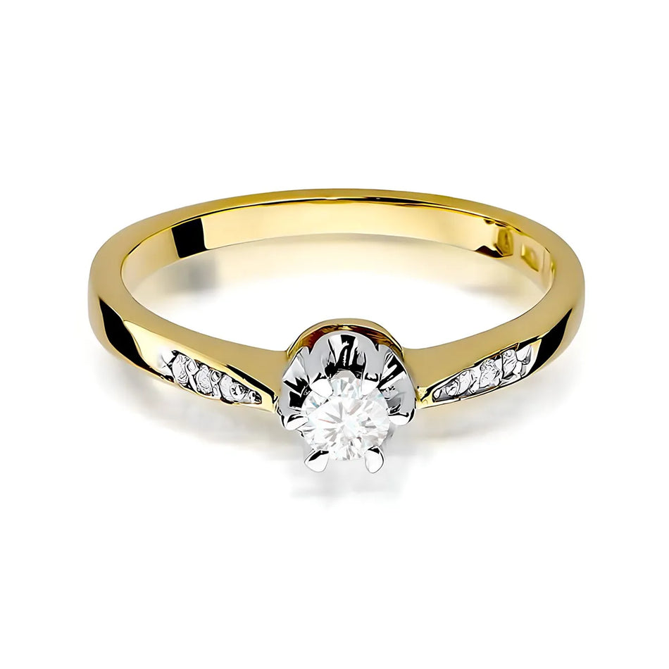 Gold Ring with 0.23ct and 0.052ct Diamonds