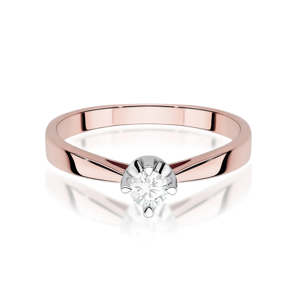 Gold Ring with 0.20ct Lab-diamond