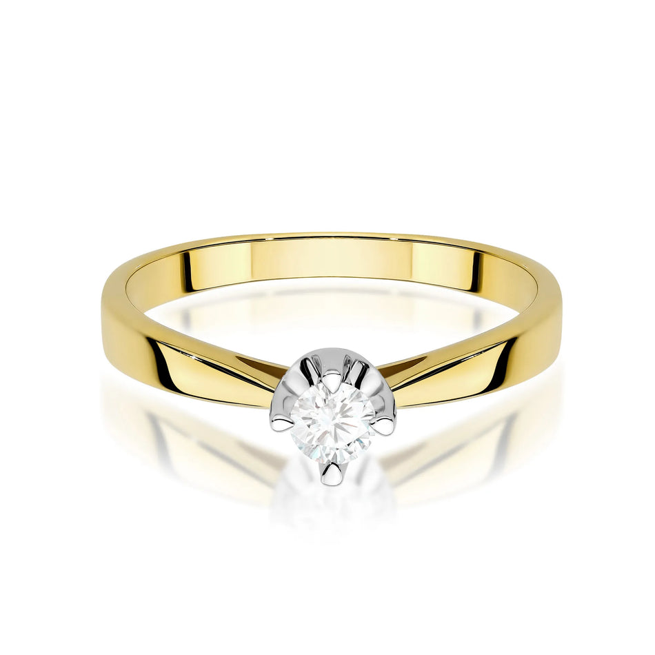 Gold Ring with 0.20ct Lab-diamond