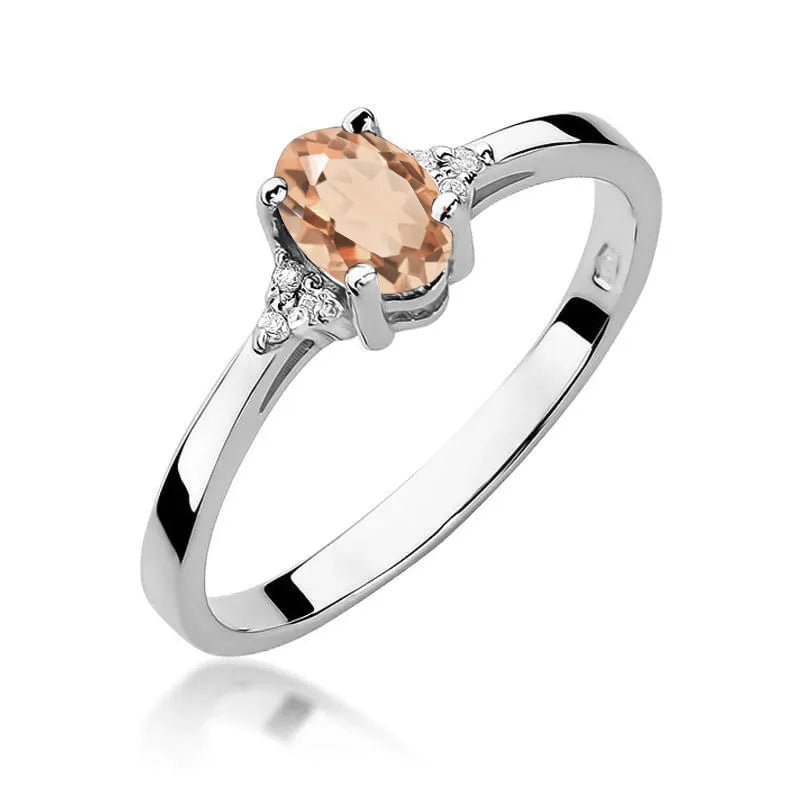 Ring mit Morganit 0.4ct und Diamanten 0.052ct | 14K (585) Gold