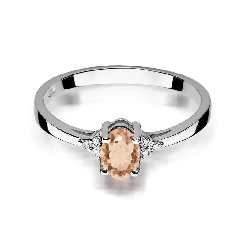 Ring mit Morganit 0.4ct und Diamanten 0.052ct | 14K (585) Gold
