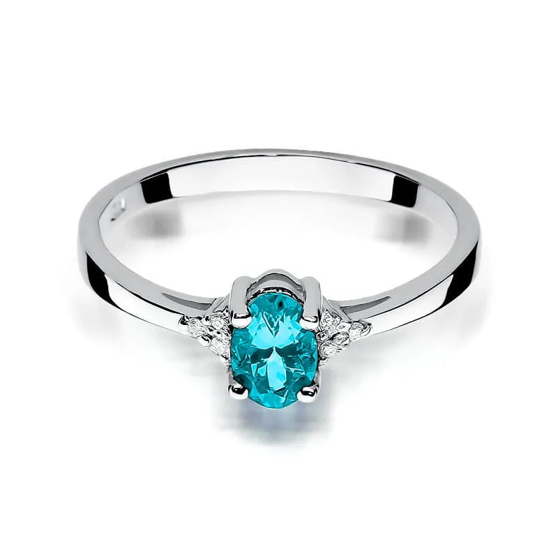 Goldring mit 0,50 ct Topas und 0,052 ct Diamanten