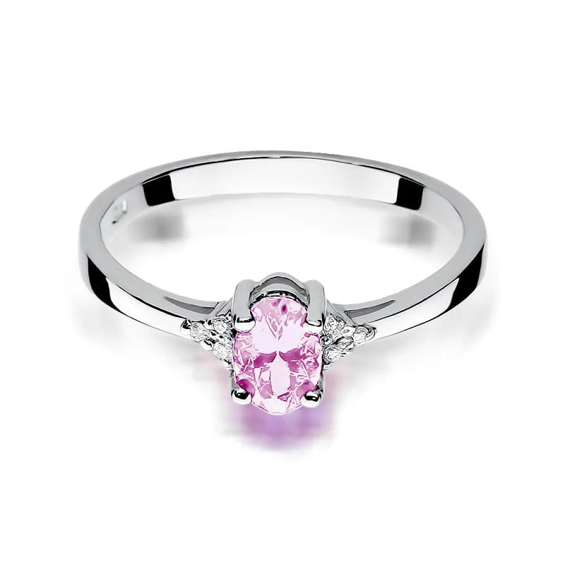Goldring mit 0,50 ct Pinktopas und 0,052 ct Diamanten