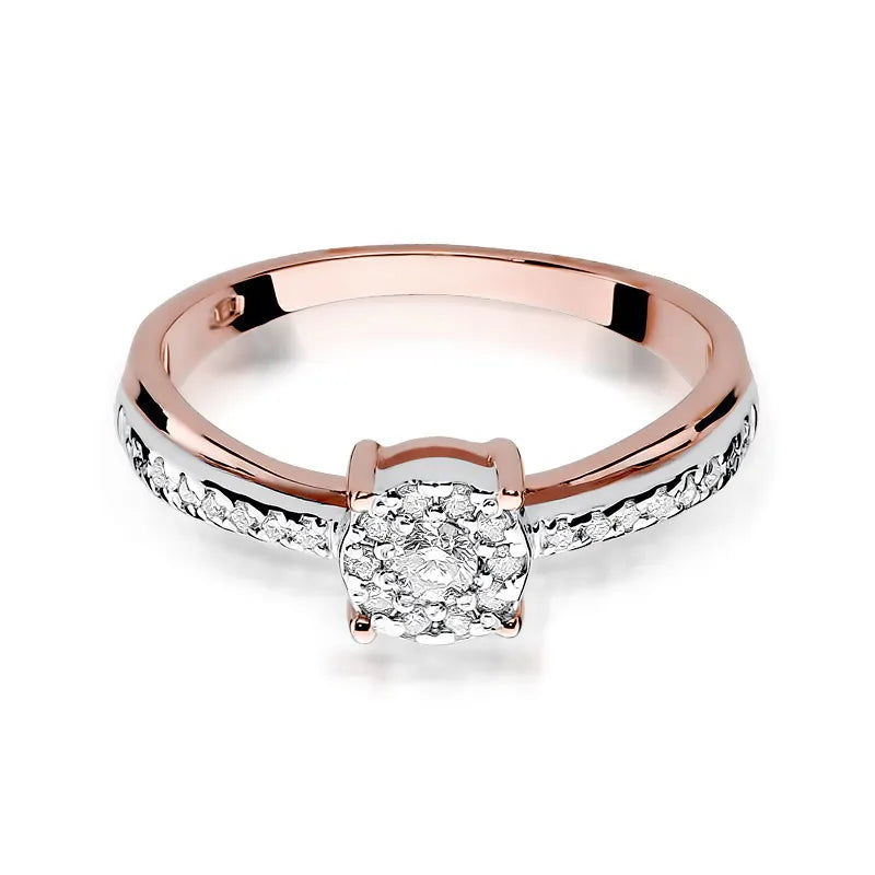 Goldring mit 0,08 ct und 0,178 ct Diamanten