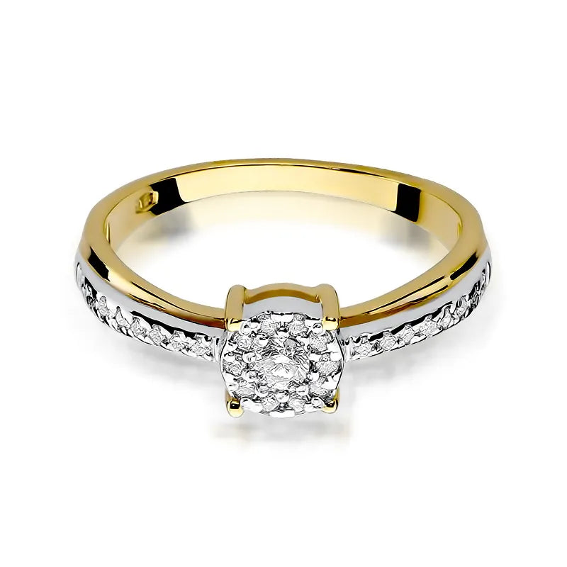 Goldring mit 0,08 ct und 0,178 ct Diamanten