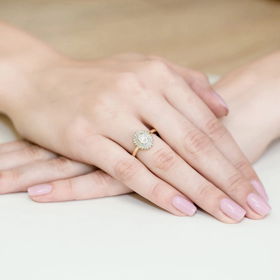 Goldring mit 0,40 ct und 0,195 ct Labor-Diamanten