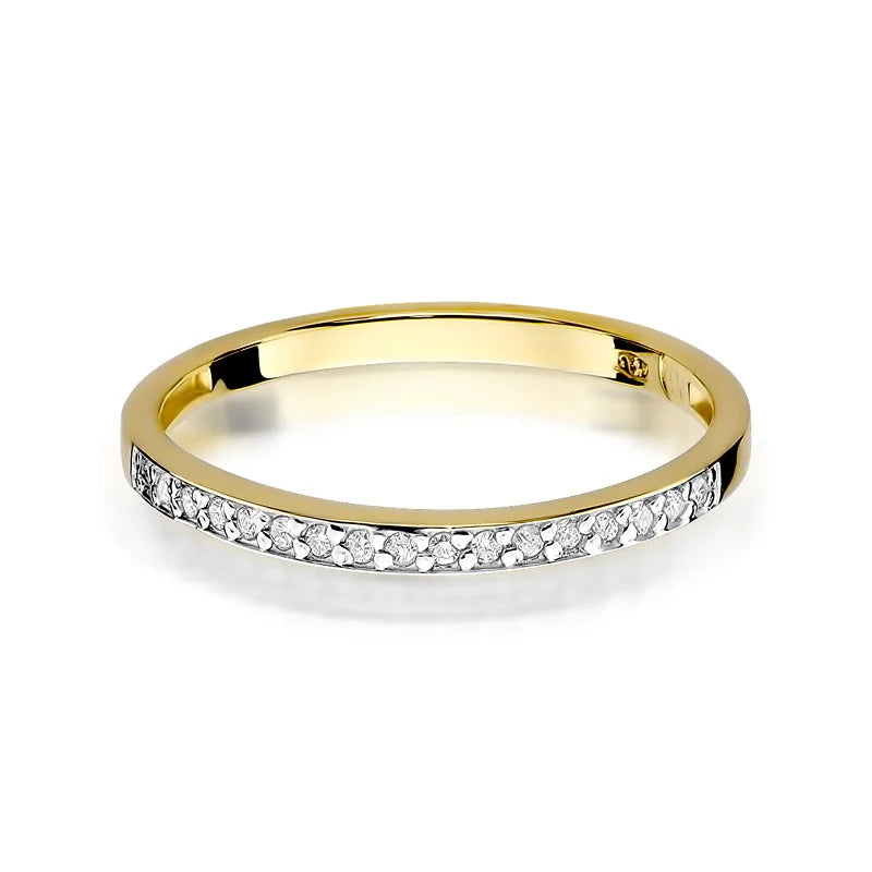 Gold Ring with 0.085ct Lab-diamonds