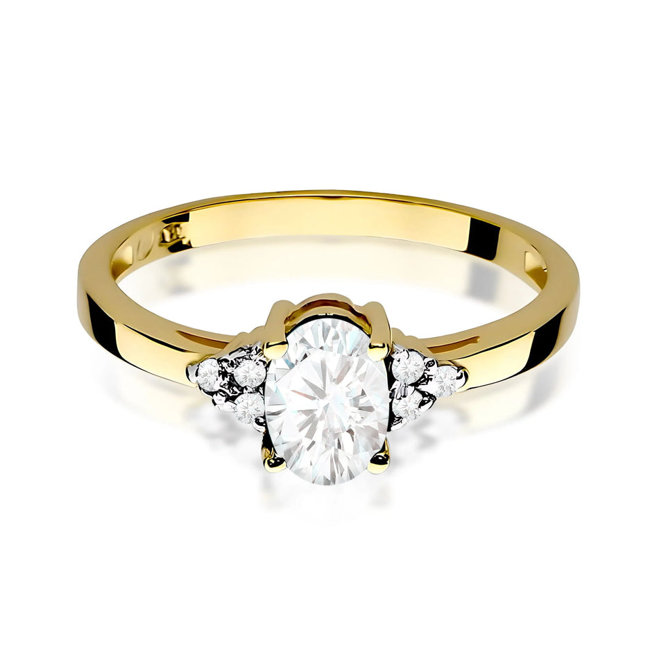 Gold Ring with 0.70ct and 0.052ct Lab-diamonds