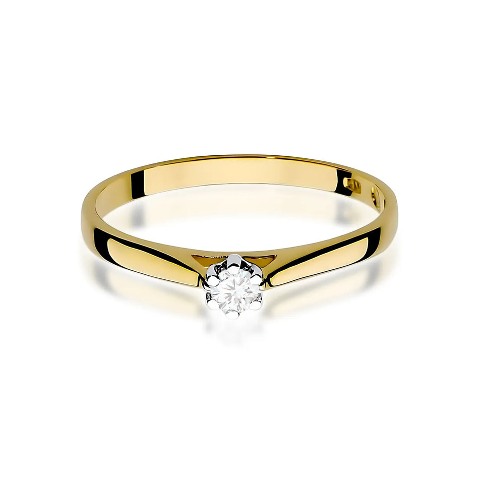 C Gold Ring mit 0,10 ct Labor-Diamant
