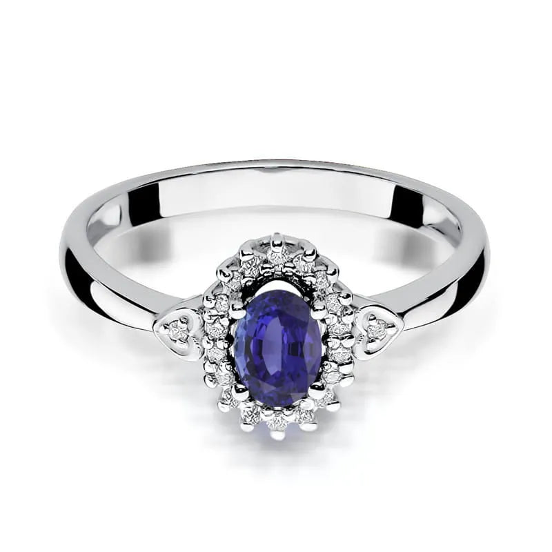 Goldring mit 0,40 ct Tansanit und 0,10 ct Diamanten