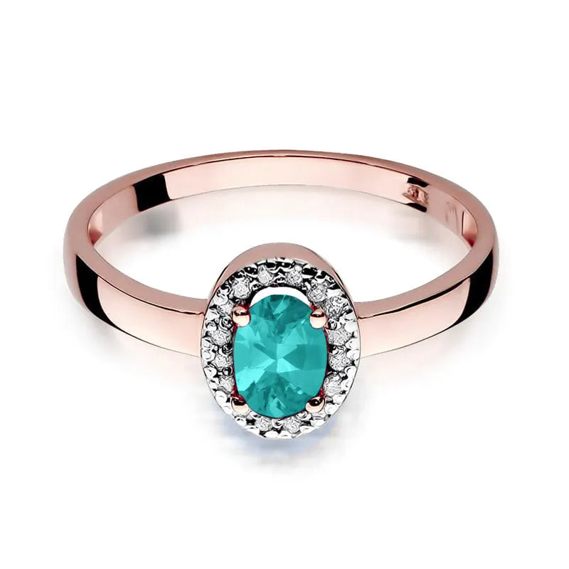 Gold Ring with 0.40ct Emerald and 0.08ct Diamonds