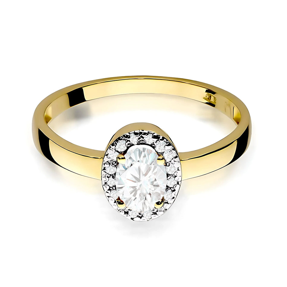 Gold Ring with 0.40ct and 0.08ct Lab-diamonds