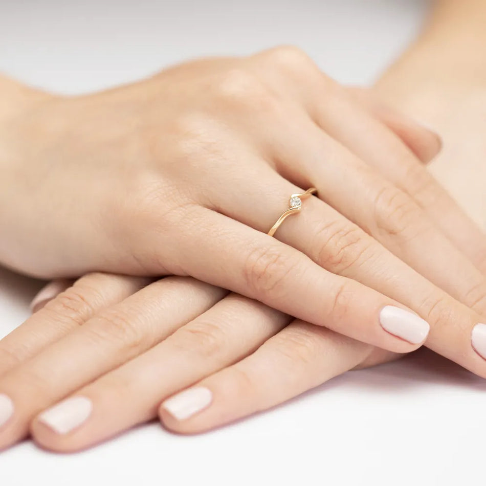 Gold Ring with 0.09ct Diamond