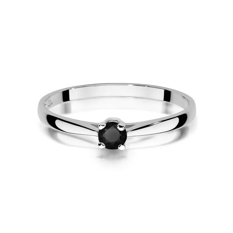 Goldring mit 0,20 ct schwarzem Diamant