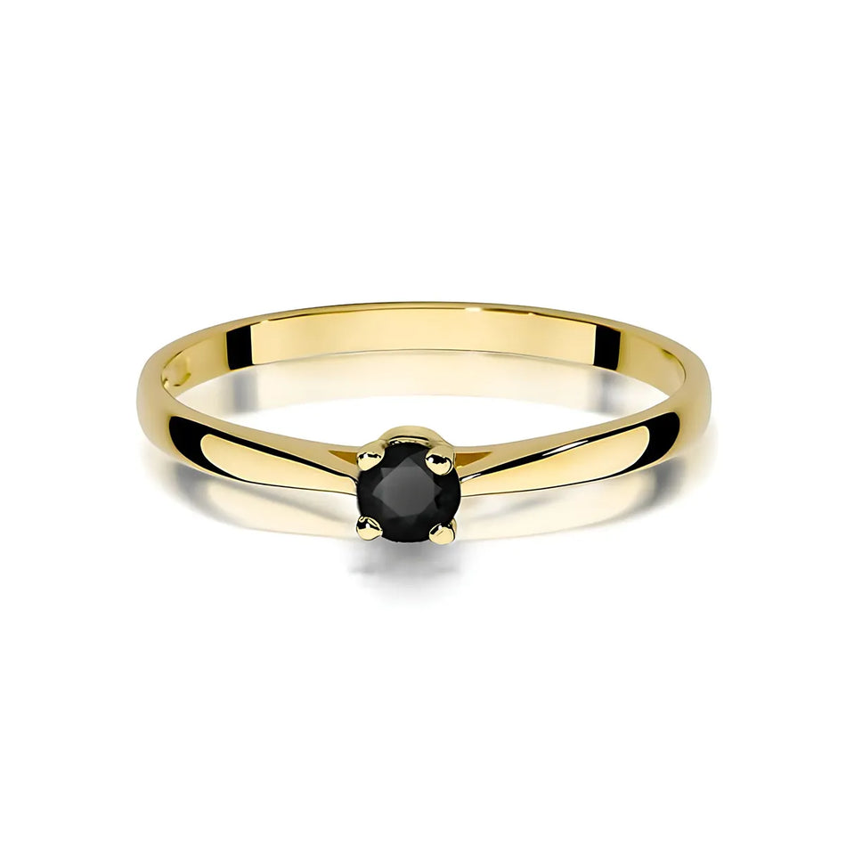 Gold Ring with 0.20ct Black diamond