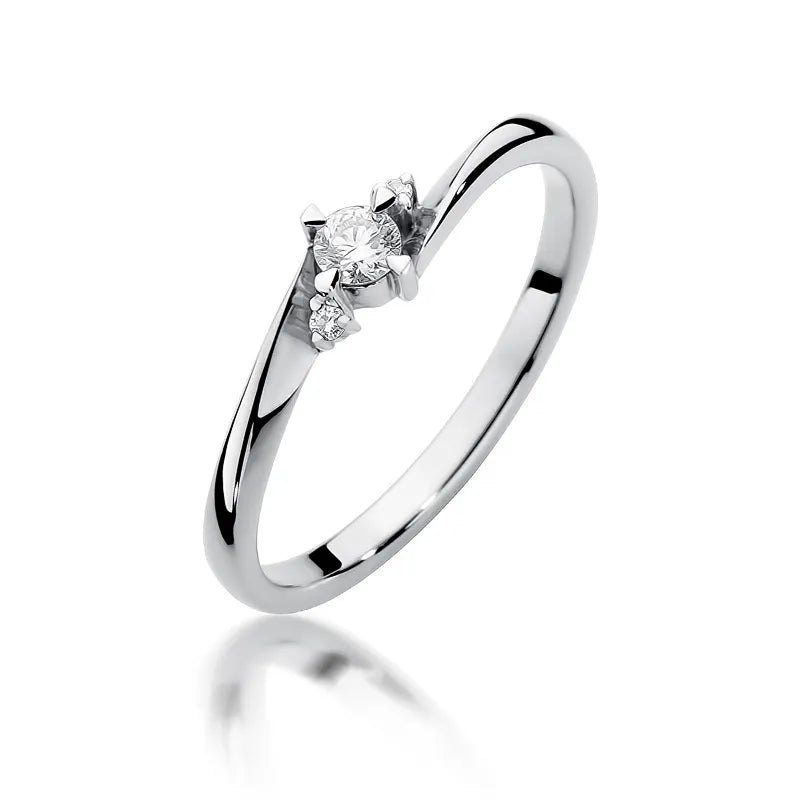 Goldring mit 0,10 ct und 0,017 ct Diamanten