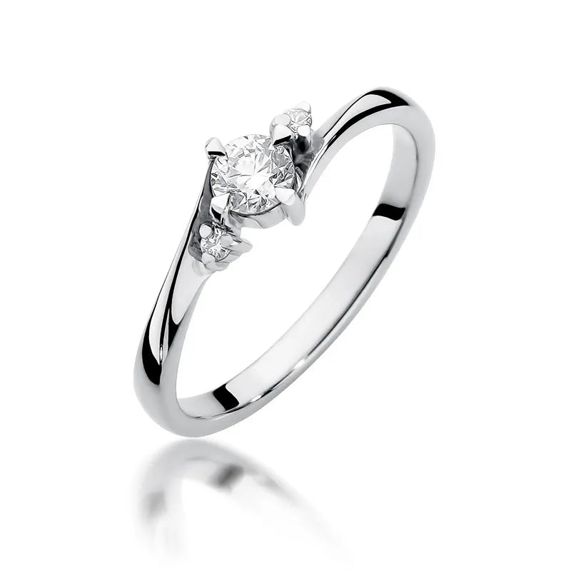 Goldring mit 0,25 ct und 0,017 ct Diamanten