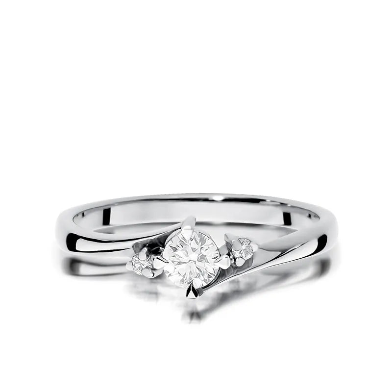 Goldring mit 0,25 ct und 0,017 ct Diamanten