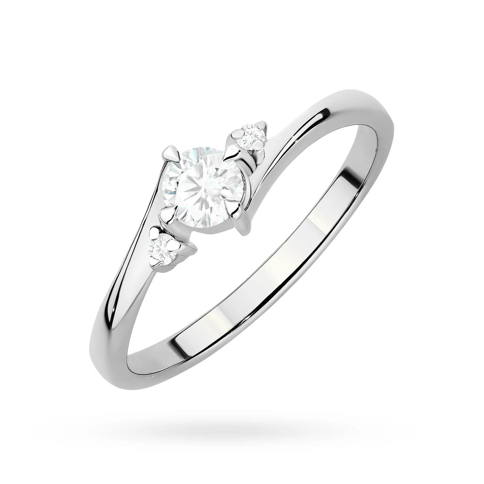 Goldring mit 0,10 ct und 0,017 ct Labor-Diamanten