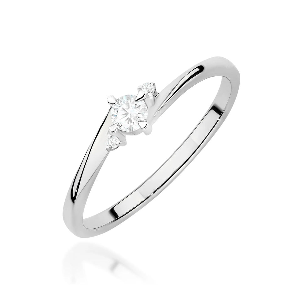 Goldring mit 0,25 ct und 0,029 ct Labor-Diamanten