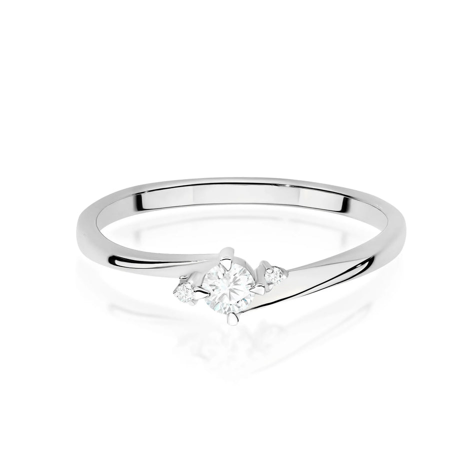 Goldring mit 0,25 ct und 0,029 ct Labor-Diamanten