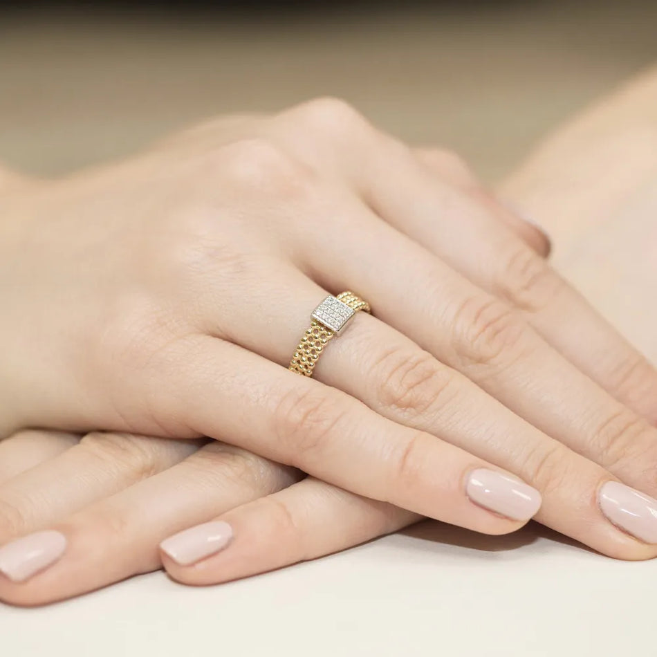 Goldring mit 0,08 ct Diamanten