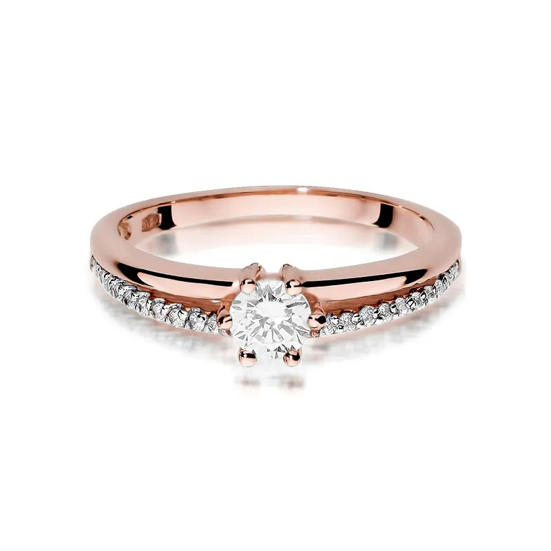 Gold Ring with 0.30ct and 0.10ct Diamonds