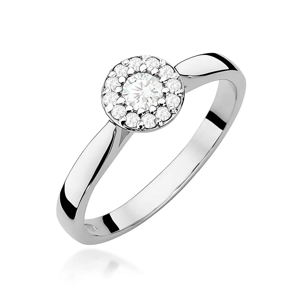 Goldring mit 0,12 ct und 0,103 ct Diamanten