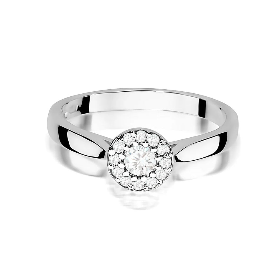 Goldring mit 0,15 ct und 0,103 ct Labor-Diamanten