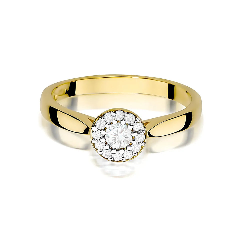 Goldring mit 0,12 ct und 0,103 ct Diamanten