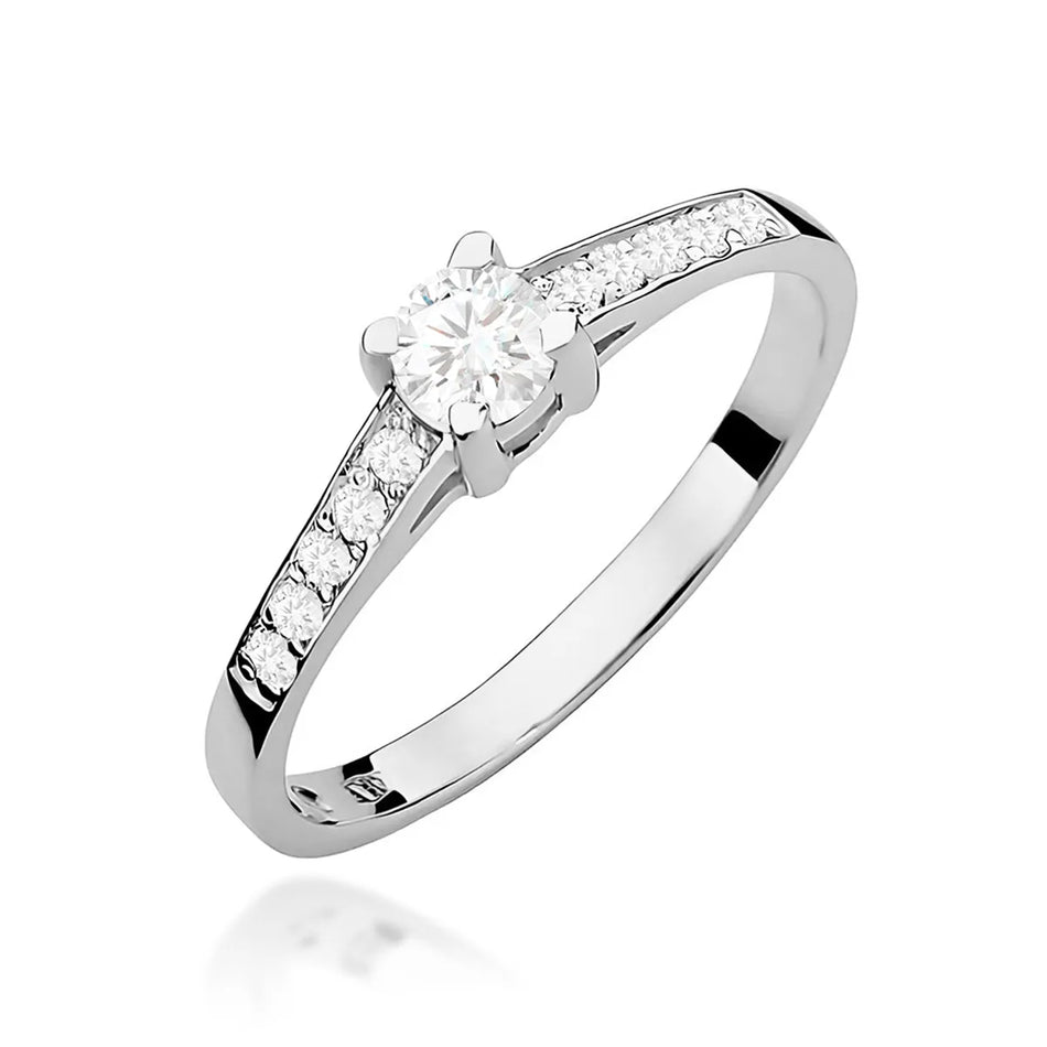 Goldring mit 0,30 ct und 0,145 ct Labor-Diamanten