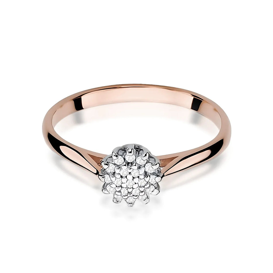 Gold Ring with 0.095ct Lab-diamonds