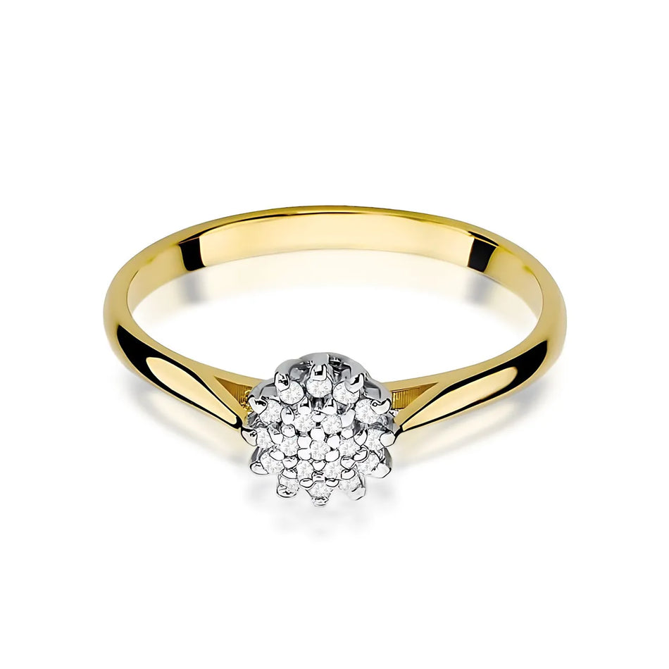 Gold Ring with 0.095ct Lab-diamonds