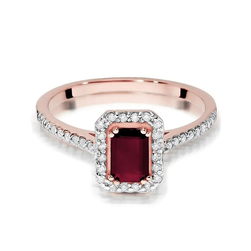 Gold Ring with 0.80ct Ruby and 0.19ct Diamonds