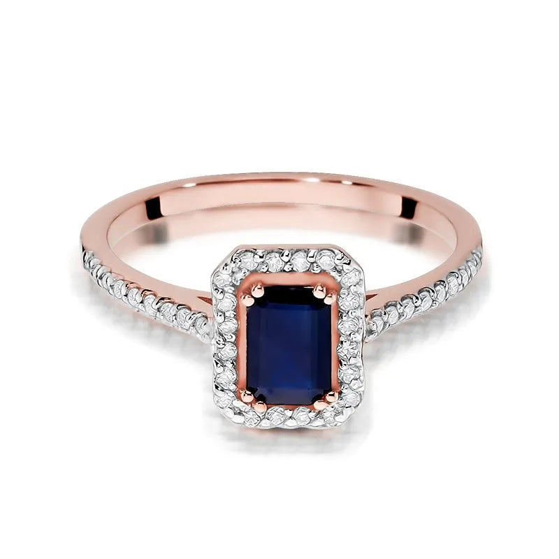 Gold Ring with 0.60ct Sapphire and 0.19ct Diamonds