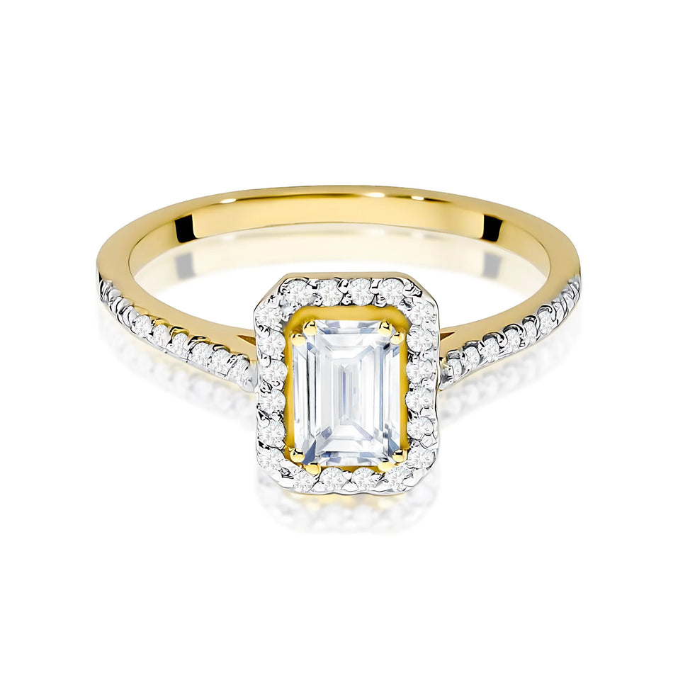 Goldring mit 0,60 ct und 0,19 ct Labor-Diamanten