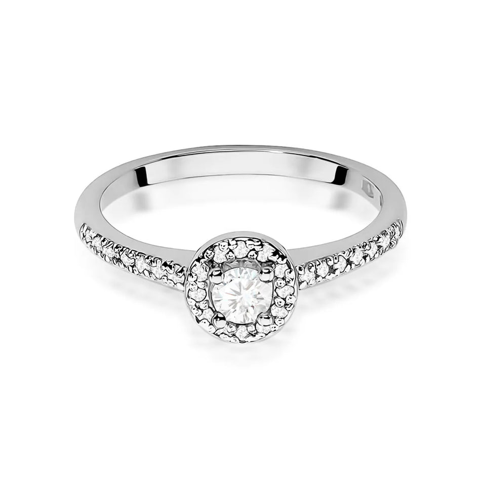Goldring mit 0,15 ct und 0,13 ct Labor-Diamanten