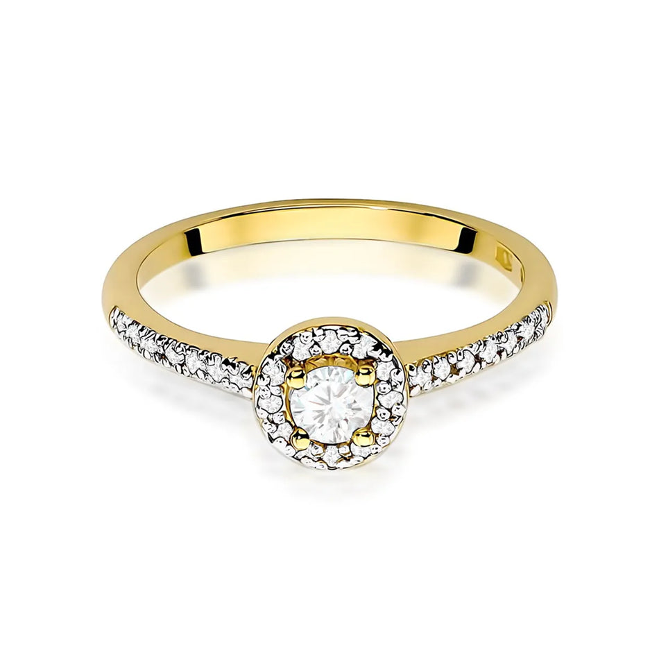 Gold Ring with 0.15ct and 0.13ct Diamonds