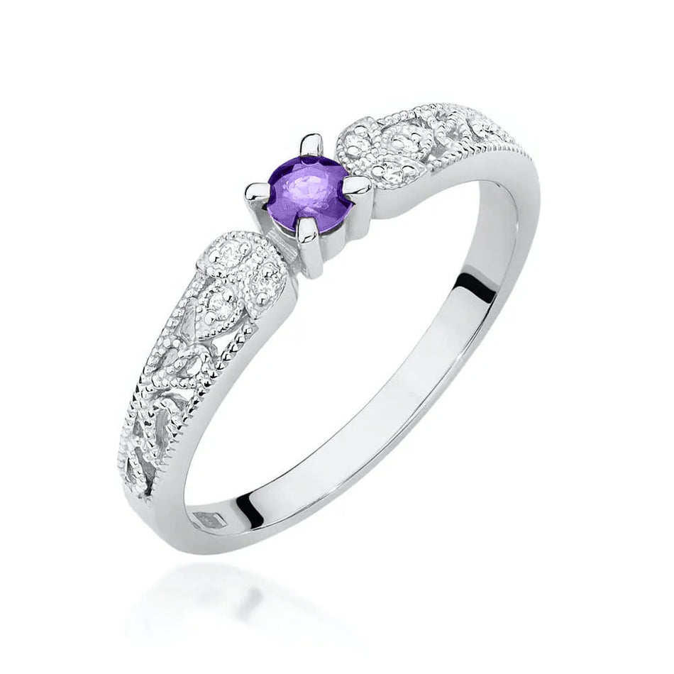 Gold Ring with 0.15ct Tansanit and 0.03ct Diamonds