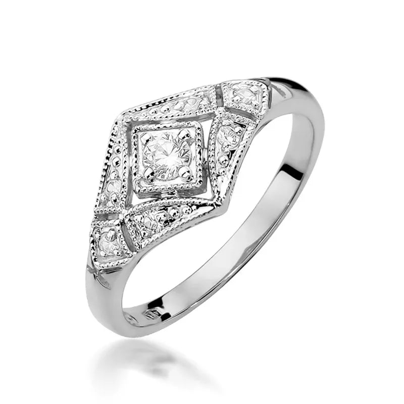 Goldring mit 0,10 ct und 0,087 ct Diamanten