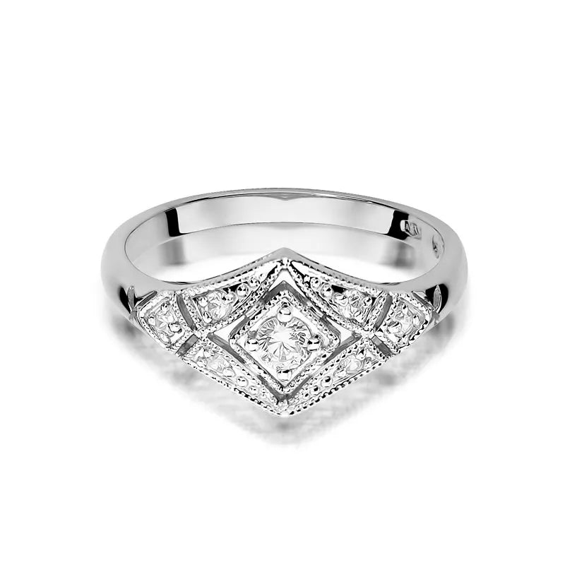 Goldring mit 0,10 ct und 0,087 ct Diamanten