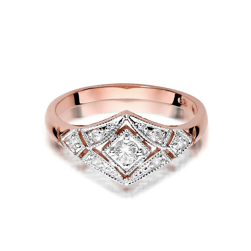 Goldring mit 0,10 ct und 0,087 ct Diamanten