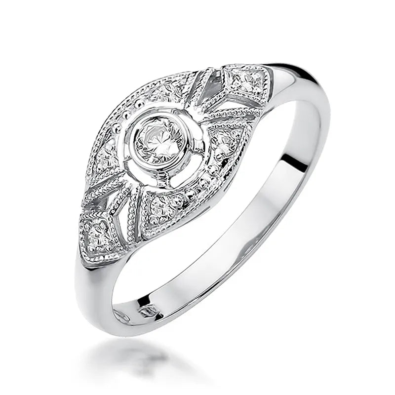 Goldring mit 0,10 ct und 0,087 ct Diamanten