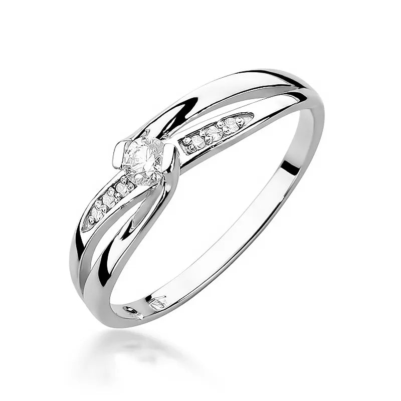 Goldring mit 0,10 ct und 0,03 ct Diamanten