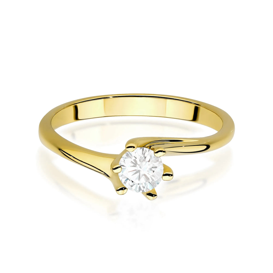 Gold Ring with 0.50ct Lab-Diamond