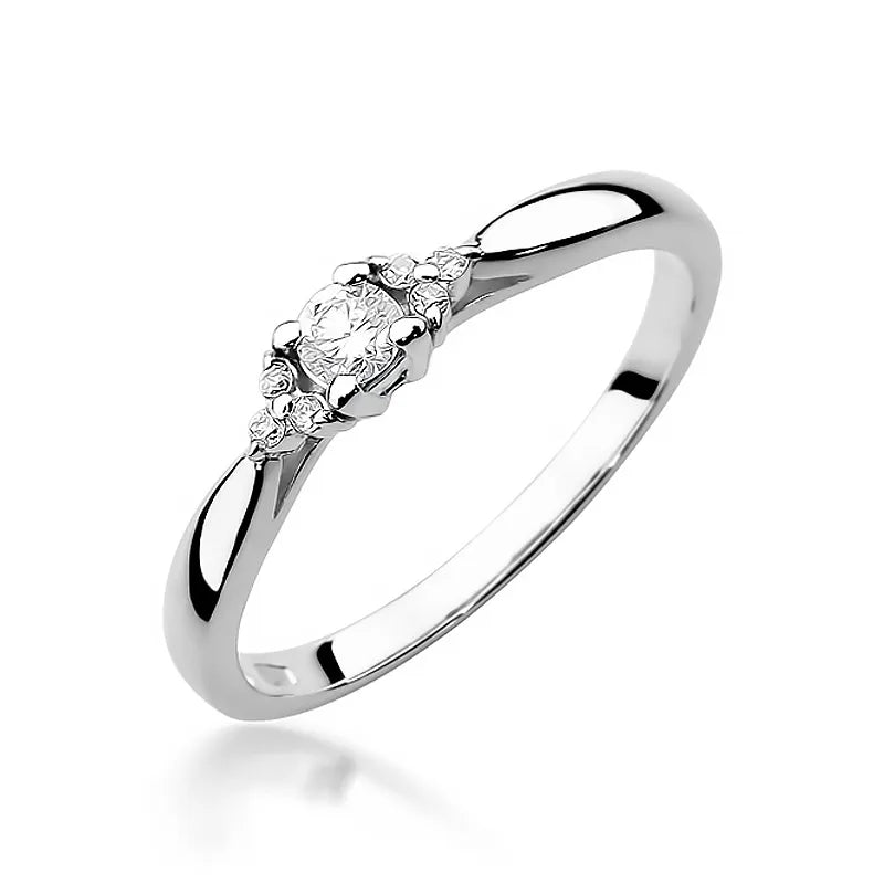 Goldring mit 0,10 ct und 0,03 ct Diamanten