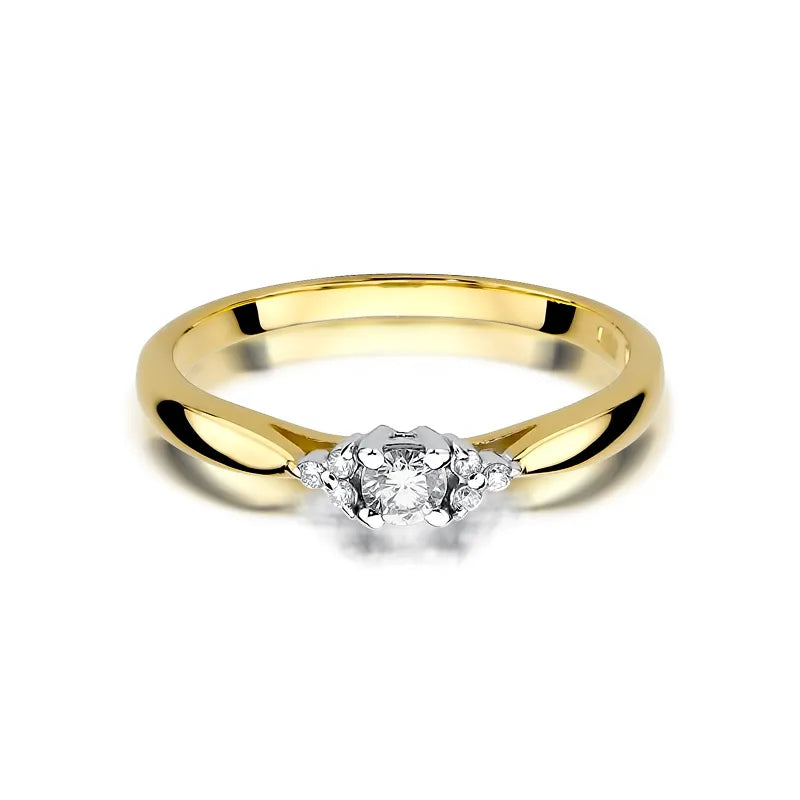 Gold Ring with 0.10ct and 0.03ct Diamonds