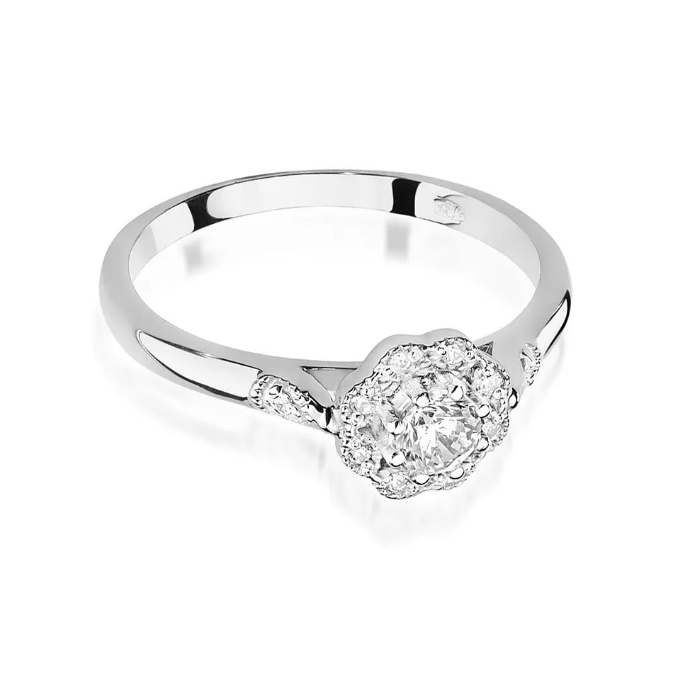 Gold Ring with 0.23ct and 0.05ct Diamonds